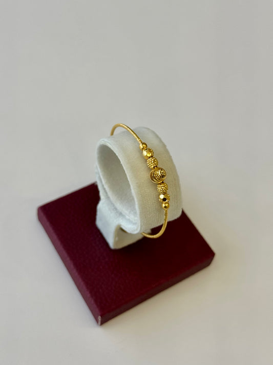 Flexible Child's Bangle (AD53) - 925 Silver & 24K Gold Plated