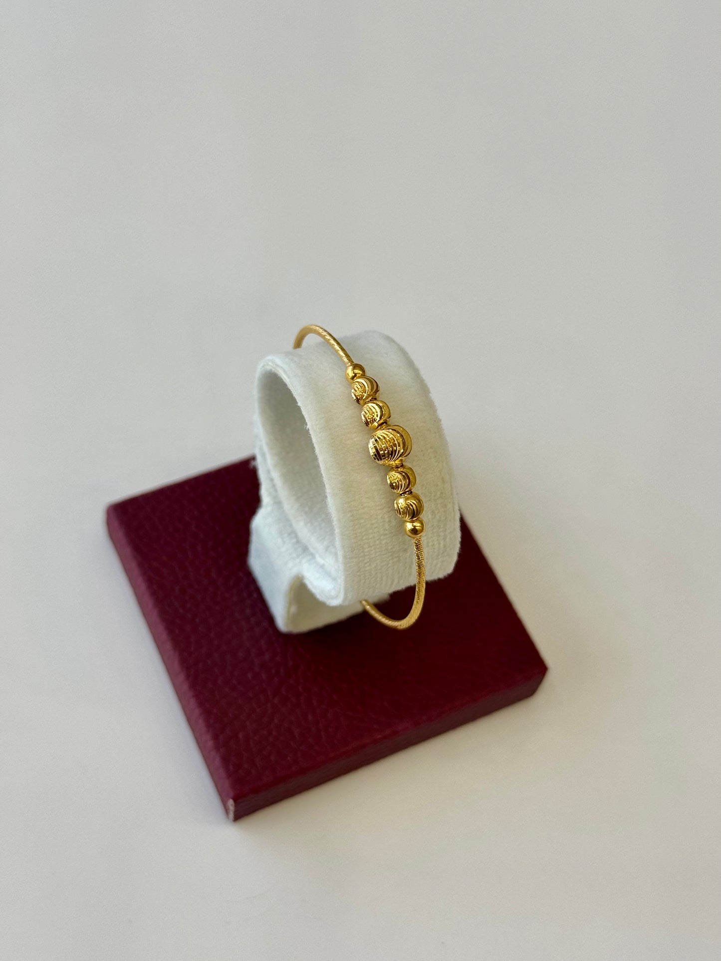 Flexible Child's Bangle (AD54) - 925 Silver & 24K Gold Plated