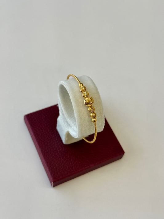Flexible Child's Bangle (AD54) - 925 Silver & 24K Gold Plated