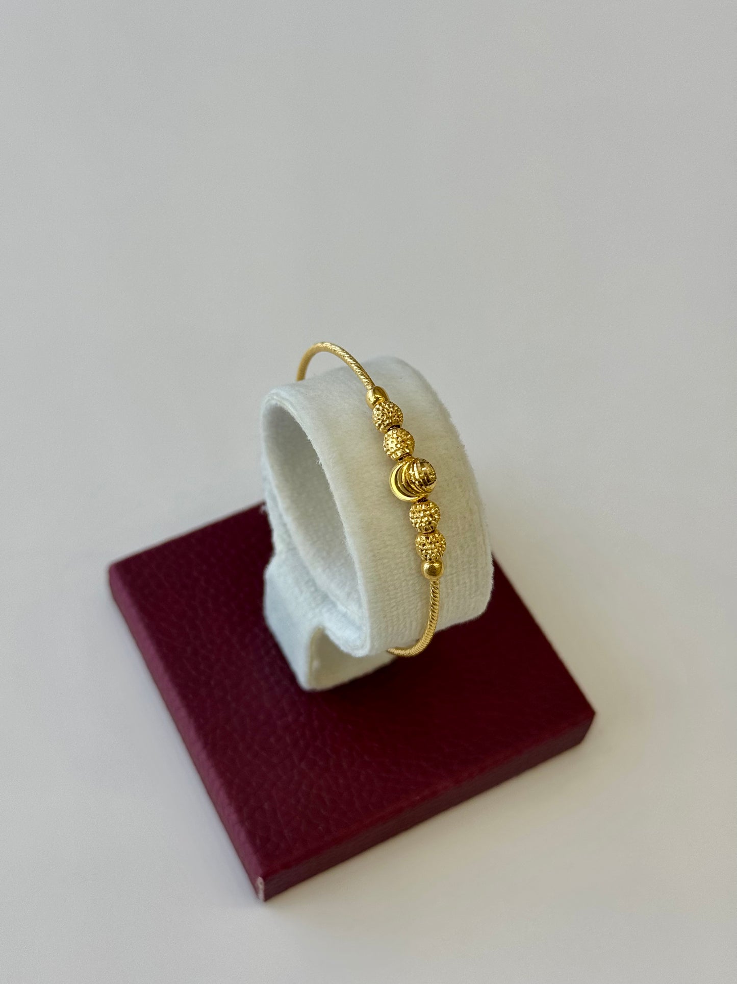 Flexible Child's Bangle (AD55) - 925 Silver & 24K Gold Plated