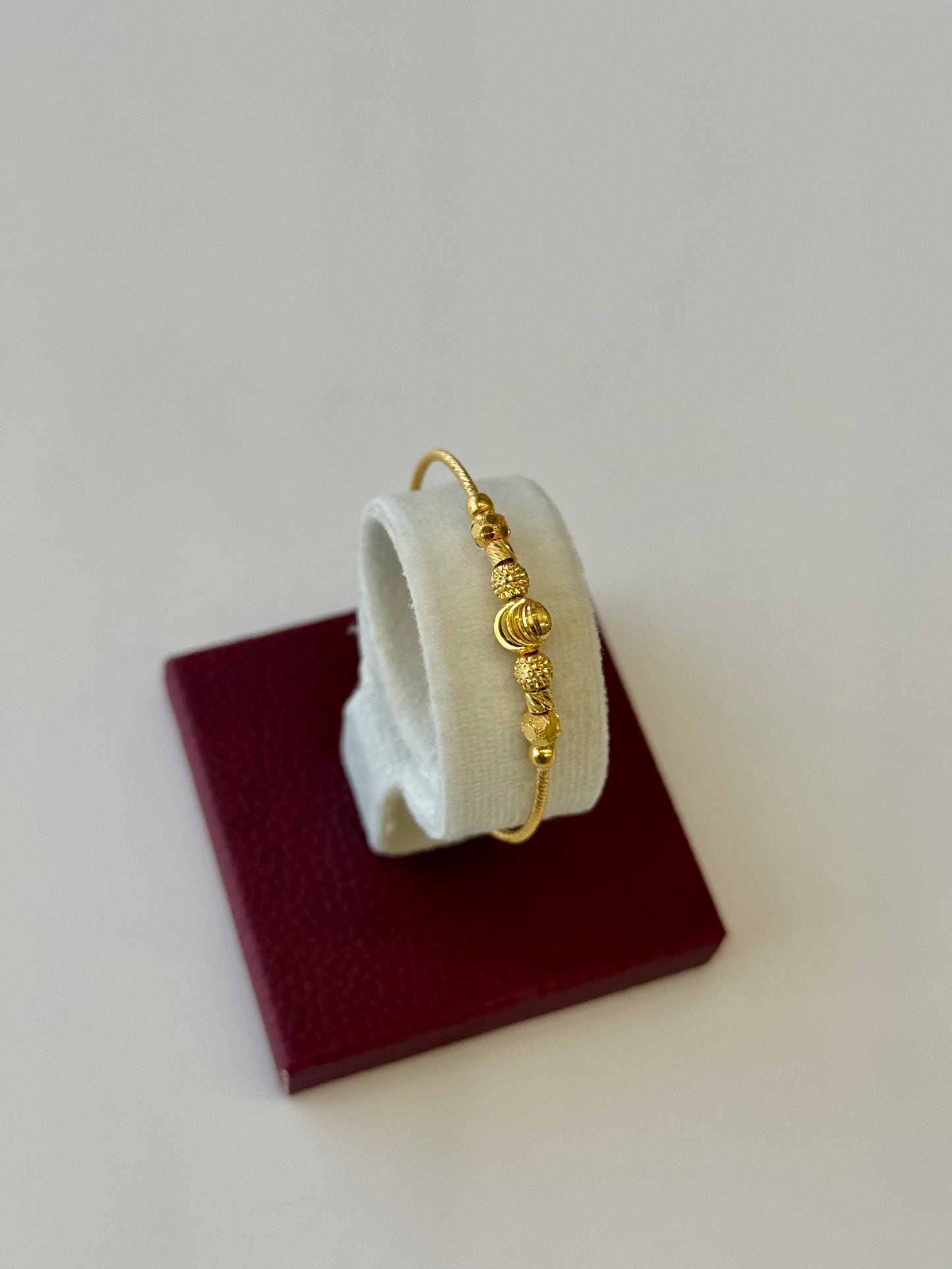 Flexible Child's Bangle (AD56) - 925 Silver & 24K Gold Plated