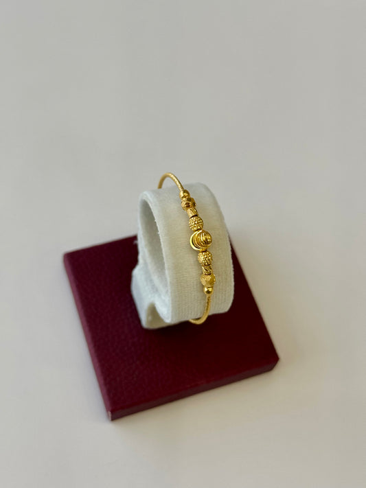 Flexible Child's Bangle (AD56) - 925 Silver & 24K Gold Plated