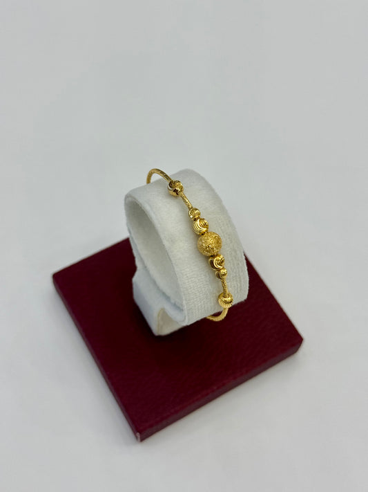 Flexible Child's Bangle (AD61) - 925 Silver & 24K Gold Plated