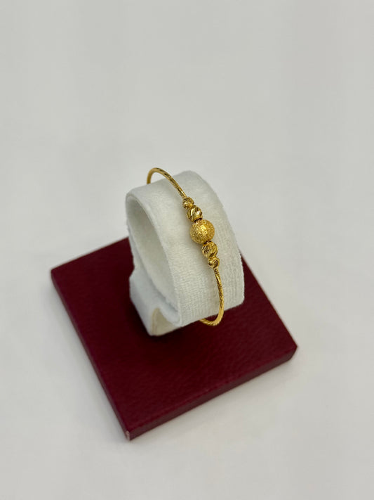 Flexible Child's Bangle (AD62) - 925 Silver & 24K Gold Plated