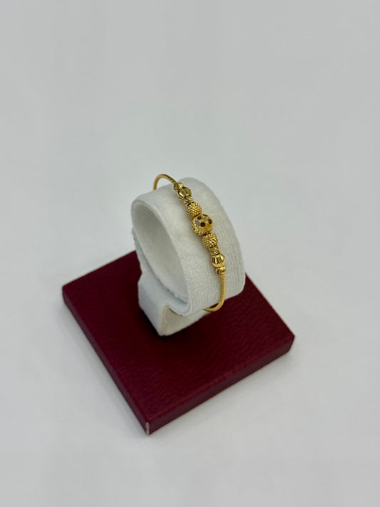 Flexible Child's Bangle (AD63) - 925 Silver & 24K Gold Plated