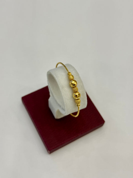 Flexible Child's Bangle (AD64) - 925 Silver & 24K Gold Plated