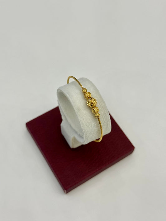 Flexible Child's Bangle (AD65) - 925 Silver & 24K Gold Plated