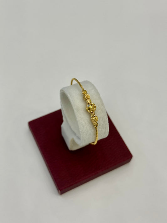 Flexible Child's Bangle (AD66) - 925 Silver & 24K Gold Plated