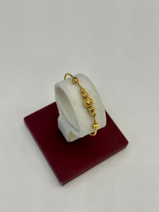Flexible Child's Bangle (AD67) - 925 Silver & 24K Gold Plated