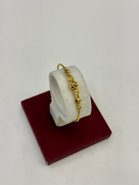 Flexible Child's Bangle (AD68) - 925 Silver & 24K Gold Plated