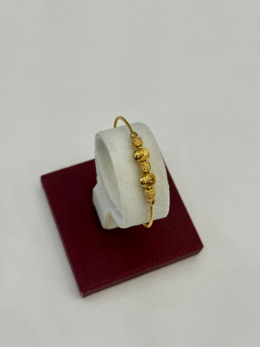 Flexible Child's Bangle (AD69) - 925 Silver & 24K Gold Plated