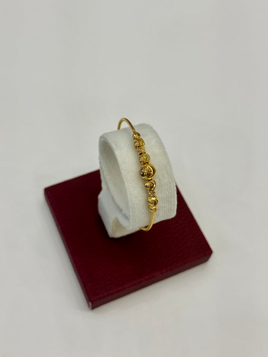 Flexible Child's Bangle (AD70) - 925 Silver & 24K Gold Plated