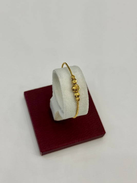 Flexible Child's Bangle (AD71) - 925 Silver & 24K Gold Plated