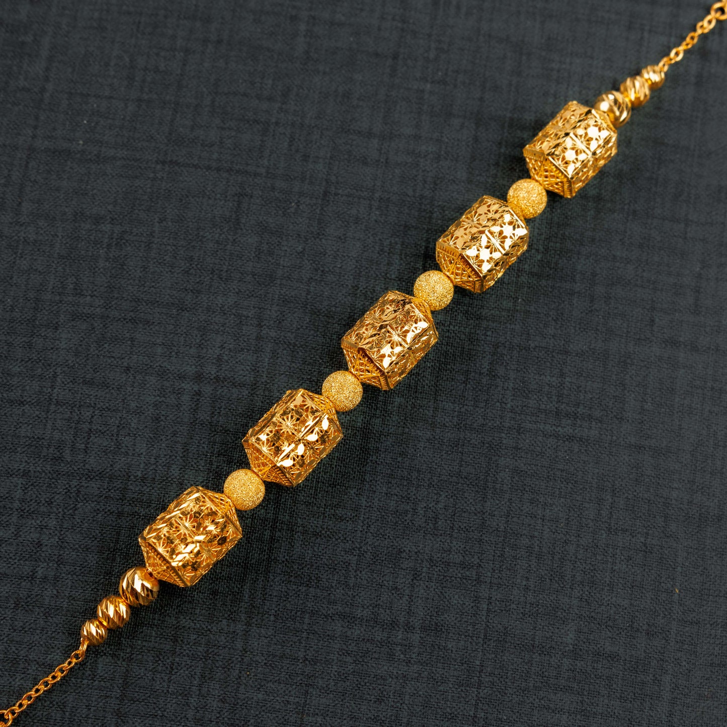 سوار خرز وكرات RP (D20) - فضة 925 ومطلي بالذهب